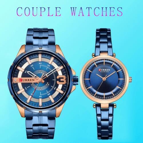 Curren Couple Watches For Lovers Stainless Steel Business Watch Women And Men Couple Watch Pair Wristwatch Relogio Feminino 2019