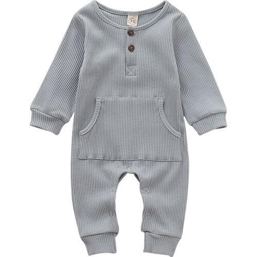 Infant Baby Boy Girl Romper Cotton Long Sleeve Knitted Ribbed Jumpsuit Baby Girl Boy Clothes Newborn Toddler Outfits