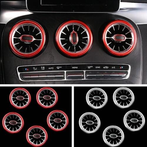 For Mercedes Benz C Class W205 GLC X253 2015-2019 Interior Front Dashboard Air Condition Air Vent Outlet Turbo Trim Ring Cover