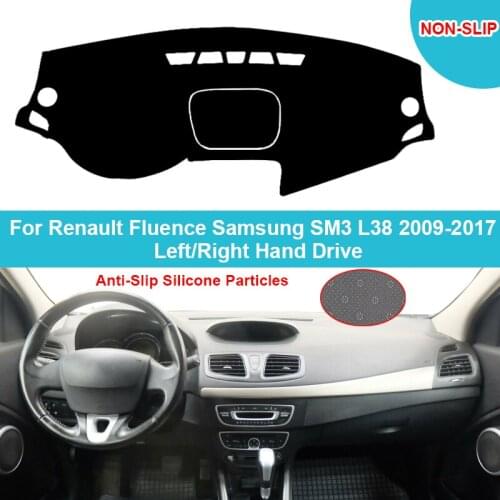 Flannel Suede Polyester Car Dashboard Cover Dash Mat For Renault Fluence Samsung SM3 L38 2009-2017 Dashmat Carpet Cape Car Rugs