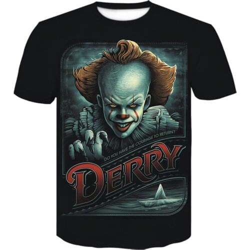 The Clown 3D Printed Anime T-Shirts Men and Women T Shirt Joker Summer Short Sleeve Funny Fashion Streetwear Cool Harajuku Top