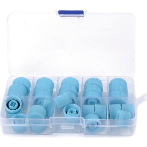 High Quality 30pcs AC Valve Cap Set Air Conditioner Refrigerant Car High Low Dust Cover Replacement High/Low Covers Accessories