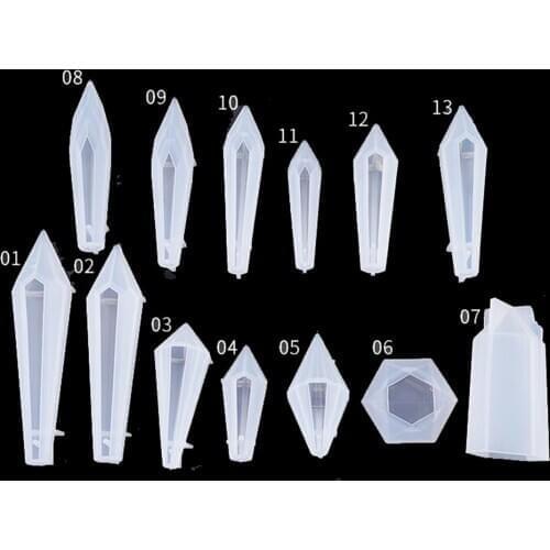 Quartz Shard Geometry Irregular stone pendant Silicone Mold Resin Silicone Mould handmade DIY Jewelry Making epoxy resin molds