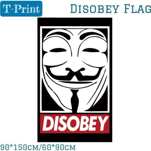 3x5ft 150x90cm 60*90cm Anarchy Anonymous Disobey Flag Party Bar Home Office Banner Brass Metal Holes