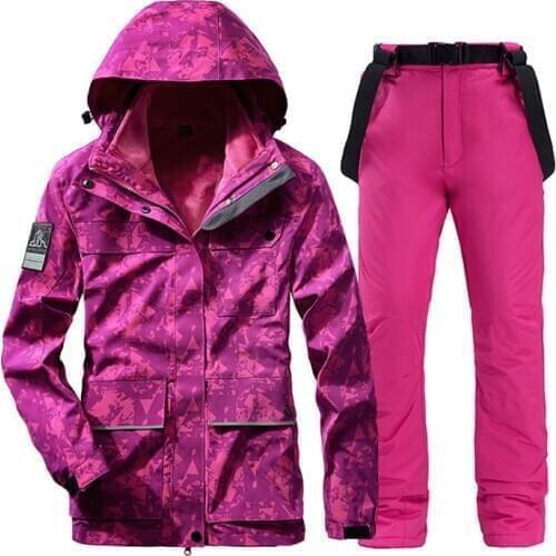 Ski Suit For Women Outdoor Waterproof Ski Jacket And Pants Windproof Skiing And Snowboarding Suits Female Winter Warm Snow Coat