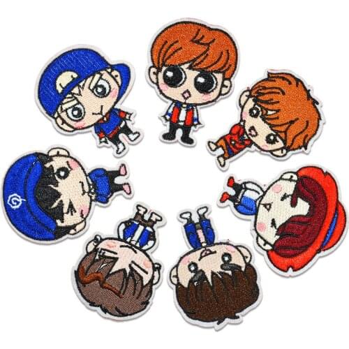 50pcs/Lot Embroidery Patches Letters Clothing Decoration Accessories Handsome Little Boy Diy Iron Heat Transfer Applique