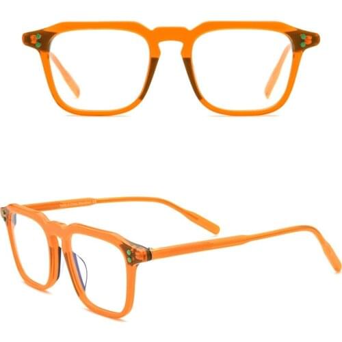 Belight Optical Women Men Acetate with Metal Fancy Irregular Shape Star Rivet Design Spectacle Frame Precription Lens HP215-1