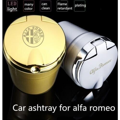 1Pcs Car Truck LED Cigarette Smoke car Ashtray Blue LED Light Smokeless Ashtray Cigarette Holder for Alfa Romeo Giulia Stelvio