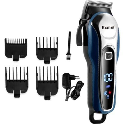 Professional Digital Hair Trimmer Rechargeable Electric Hair Clipper Mens Cordless Haircut Adjustable Ceramic Blade comb cutter