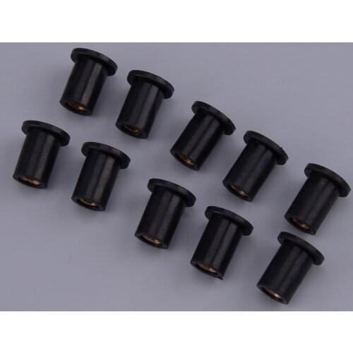 10pcs Motorcycle 4mm Metric Rubber Fairing Cowl Fastener Well Nuts Wind Screen Shield Accessories M4
