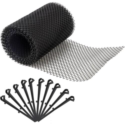 6m Gardening Net Gutter Leaf Guard Mesh With 10 Ground Nails Spike-Keeping Cats And Dogs From Digging Easy Install Gutters Cover