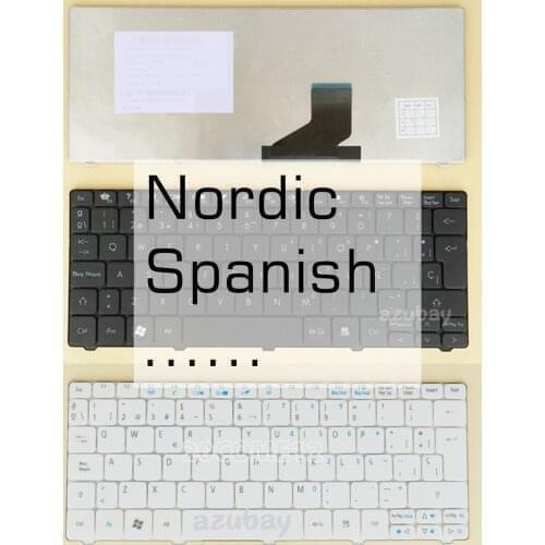 Nordic SD Spanish Keyboard For Gateway LT22 LT23 LT25 LT27 LT28 LT40 LT41 Packard Bell dot s, Dot SE SE2 SE3 S/E E2 E3, ME69BMP
