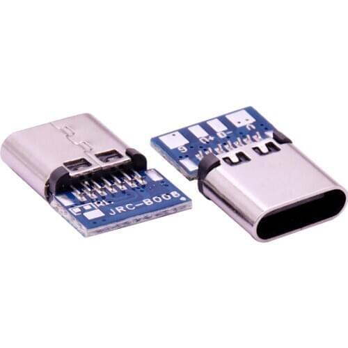 USB Adapters 10PCS Micro USB 2.0 14 Pin Female Socket Receptacle Through Holes PCB 180 Vertical Shield USB Connector Converter