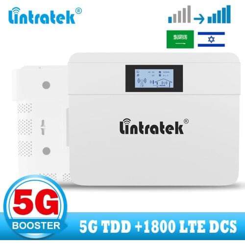 Lintratek 4G 5G Cellular Signal Booster Amplifier TDD 5G 2600 3500 B3 4G LTE Repeater 1800 B3 NR42 NR41 Dual band 2021 NEW TECH