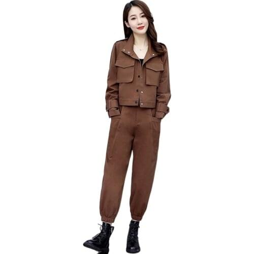 Spring Clothing Suit Womens 2021 Spring Wear Outer New Casual Pants Fashionable Stylish Two-Piece Set