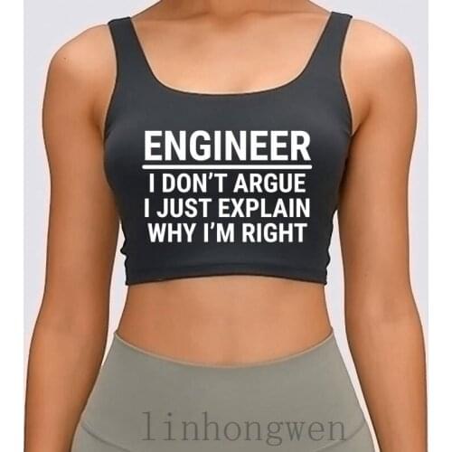 Funny Engineer I Dont Argue Sarcasm Women Tank Top Graphic Novelty Funny Casual Crew Neck Natural Personalized Crop Top