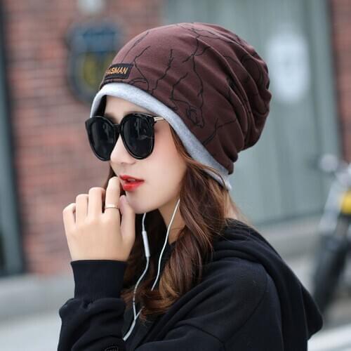 Womens hats spring Autumn breathable Dual use wrap cap chapeau peaked cap bucket hat beanie cap Bonnet Panama Hat for women