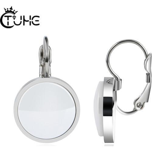 2019 New Classic Women Earrings Circle Shape White Healthy Ceramic Earrings With New Clasp Stainless Steel Women Wedding Gift