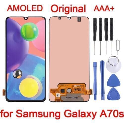 For Samsung Galaxy A70s Super AMOLED Material LCD Screen and Digitizer Full Assembly for Samsung Galaxy A70s