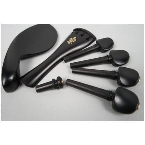 1 sets of violin ebony fittings 4/4,very beautiful carved