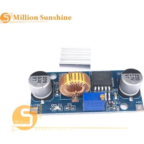 10PCS 5A XL4015 DC-DC 4-38V to 1.25-36V 24V 12V 9V 5V Step Down Adjustable Power Supply Module LED Lithium Charger + Heat Sink