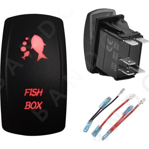 Jumper Wires Set，FISH BOX 12V 24V Car Boat Caravan Rocker Switches Waterproof Car Buttons Dual Red LED Lights Bar Interior Parts