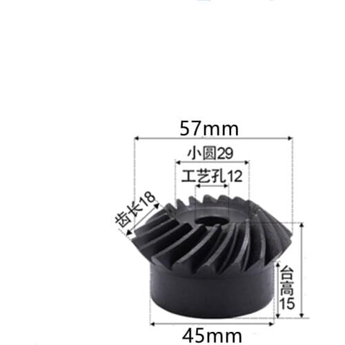 2Pieces (A Right Hand and A Left Hand) Precision Spiral Bevel Gear 3Modulus 18Teeth Hole 12mm 20mm