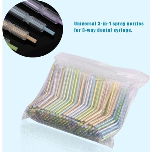 200 Pcs Dental Disposable Independent Air Water Spray Nozzles Tips Tubes 3-Way Triple Syringe Teeth Whitening Dentist Instrument