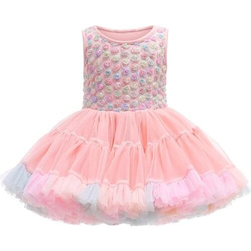 2021 Girls Dress Summer Kids Dresses For Party Wedding Christmas Clothing Children Prom Ball Gown Princess Flower Tutu Vestidos