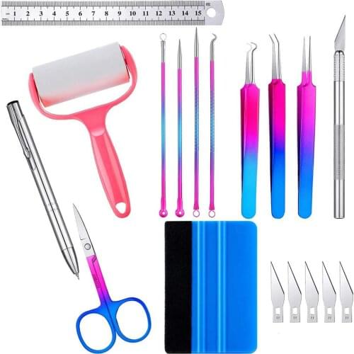 Basic Craft Vinyl Weeding Tools Set 14 DIY Sewing Stitching Punch Carving Tool Kit Silhouettes Cameos Lettering Handmade Tool