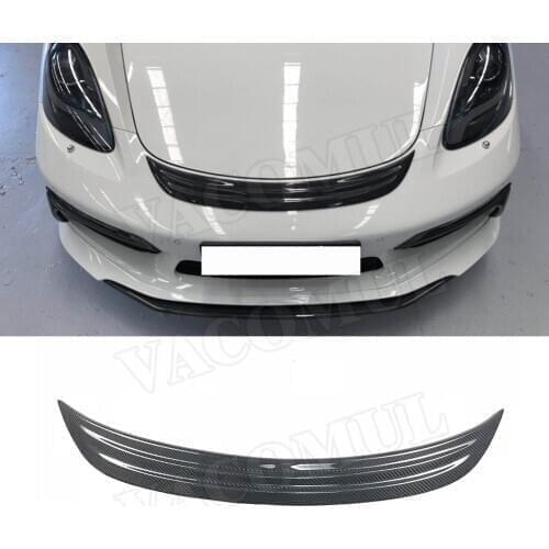 Carbon Fiber Front Bumper Hood Air Vent Trim Grill Decoration Cover fit for Porsche 718 Cayman Boxster 2016-2019