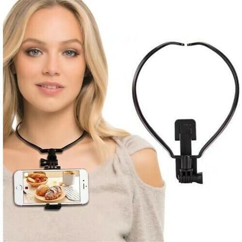 Smartphone Selfie Neck Holder Mount for GoPro AKASO Action Camera and Cell Phone Video Shoot Accessories