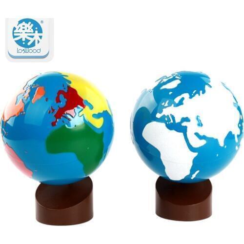 Baby wooden Montessori Toys World Globes Learning Land Water Baby Early Educational Kids Gifts