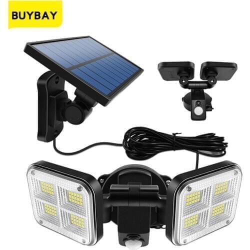 Dual Heads Solar Lights 120 LED Outdoor Motion Light IP65 Solar Garden Lamp Adjustable Wall Lamps Street Security Lighting