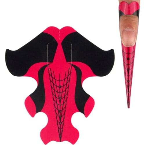 100Pcs/Lot Nail Form For Acrylic UV Gel Tip Nails Extension Guide French DIY Tools Self-Adhesive Forms Stickers TYNF-002