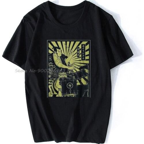 Drummer Samurai Funny T Shirt Summer Tshirt Men Cotton Tees Tops Harajuku Streetwear Print Men T Shirt Summer Army T Shirt