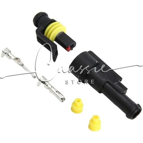 10 sets Kit 1P 1Pins Way AMP 1.5 Super seal Waterproof Electrical automotive Wire Connector Plug for car Motorcycle