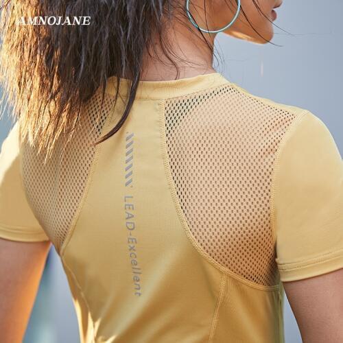 Yoga Crop Top Sport Femme Gym T Shirt Sports Running Tshirt Workout Tank Seamless Fitness Exercise Tops Women Shirts Sportswear