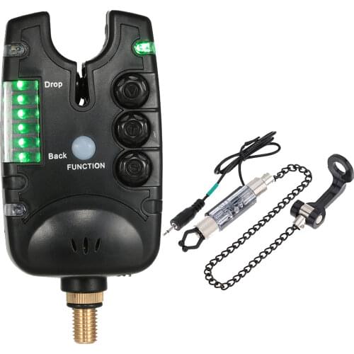 Lixada 6 LEDs Fishing Alarm Water Resistant Adjustable Tone Volume Sensitivity Sound Alert Fishing Bite Alarm for Carp Fishing