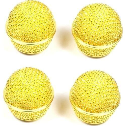 Bolymic 4x Golden Ball Type Microphone Microfoon Grille for Shure SM58 Microphone