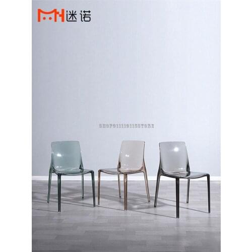 Nordic Designer Light Luxury Transparent Chair Creative Personality Fashion Crystal Dining Chair Milk Tea Shop Net Red Reception