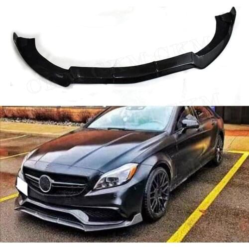 Carbon Fiber Front Lip Chin Aprons B Style Spoiler for Mercedes-Benz W218 CLS63 AMG Sedan 4-Door 2015 - 2017 Bumper Protector