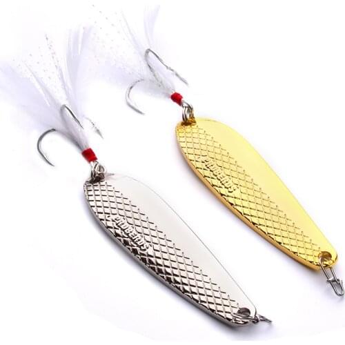 1 Pcs Gold / Silver Luya Bait Kill 16g Sunwater Luya Sequins New Spoon Luya Bait Cocked Mandarin Fish Bass Black Fish Pass Kill