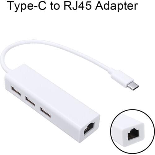 Durable USB-C To Ethernet Type C Thunderbolt 3 To RJ45 Fast 100 Ethernet Hub Adapter High Transmission Rate