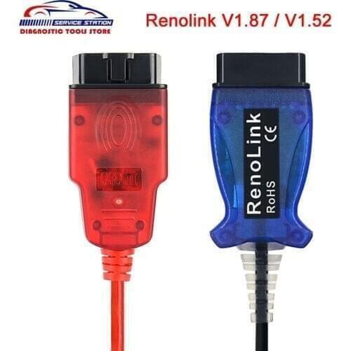 Renolink V1.87 V1.52 OBD2 Diagnostic Interface For R-nault/D-acia Vehicles ECU Programmer Airbag/Key Coding