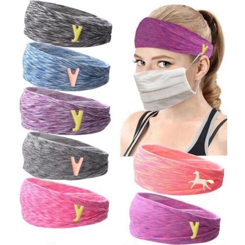 Hair Band Accessories Detachable Mask Buttons Headbands For Women Ladies Turban Breathable Sport Bandeau Scrunchie Headwear