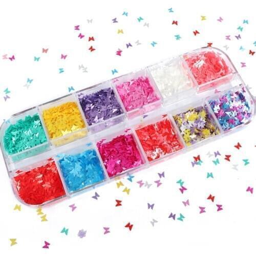 Mixed Butterfly Sequins Nail Art Accessories Shiny Glitter Paillette Nail Flakes French Manicure Nail Supplies For Professionals