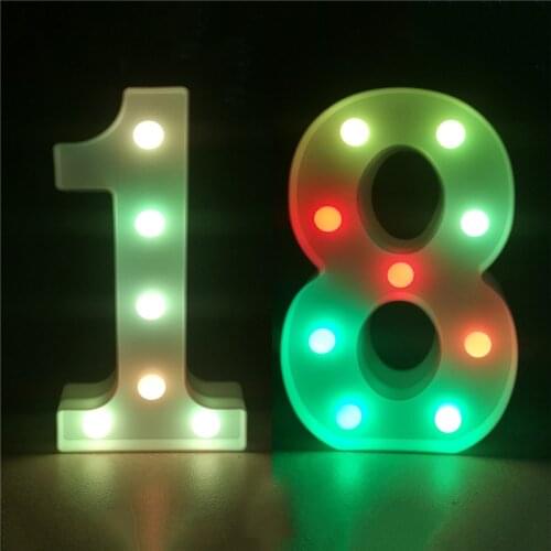2Pcs Number 18 21 30 40 50 60 LED String Night Light Lamp Adult Birthday Party Decoration Women Men 30th Anniversary Supplies