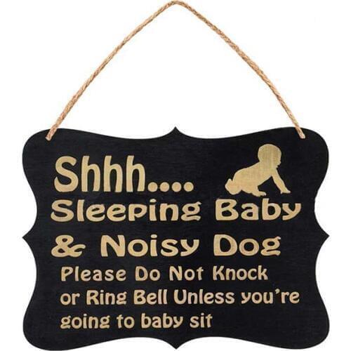 Sign Plaques Sleeping Baby Door Sign Do Not Disturb Baby Room Front Door Hanging Decorative