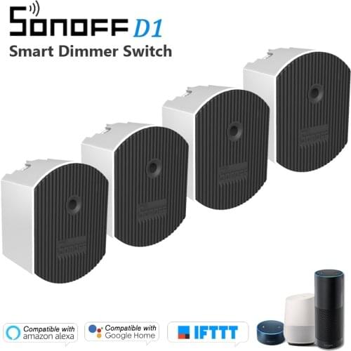 SONOFF D1 Wifi Smart Dimmer Switch DIY Smart Home Mini Switch Module Adjust Light Brightness APP/Voice/RM433 RF Remote Control